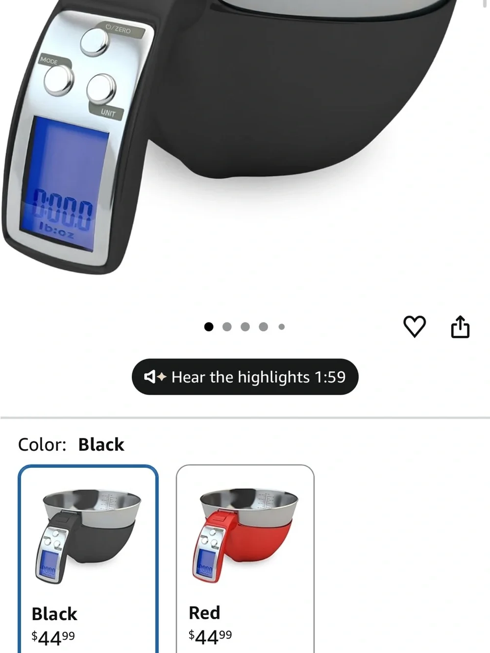 Digital Stainless Steel Measuring Bowl with Black Handle